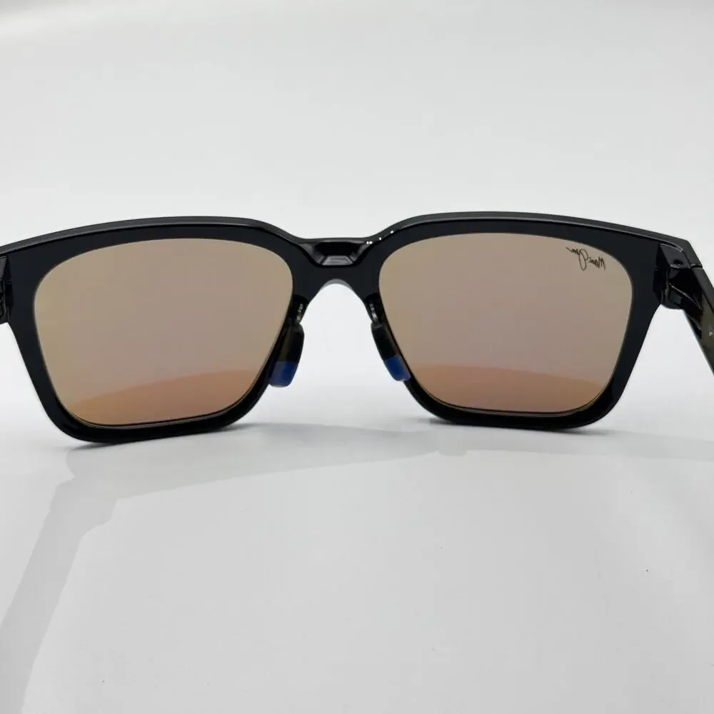 Maui Jim Sunglasses Punikai MP-BH MJ631-02 Black Square Blue Lens 56-17-140mm